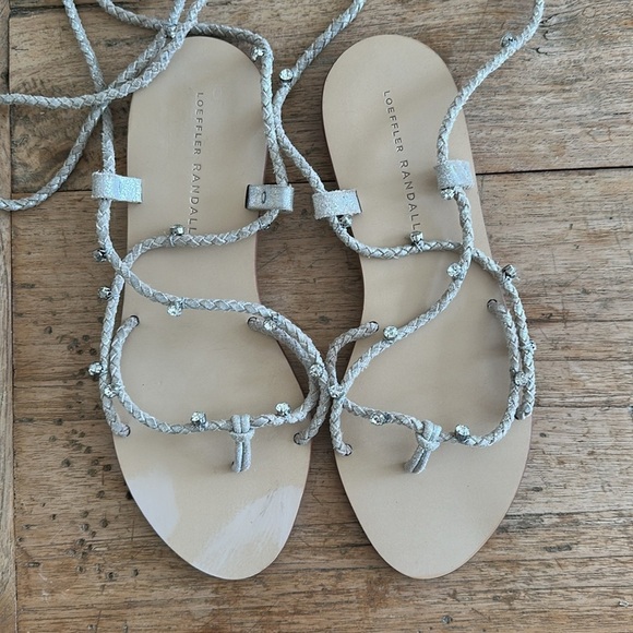 Loeffler Randall Rhinestone Gladiator Sandals | Size 7.5 | Trending Wrap Sandals - Picture 7 of 13